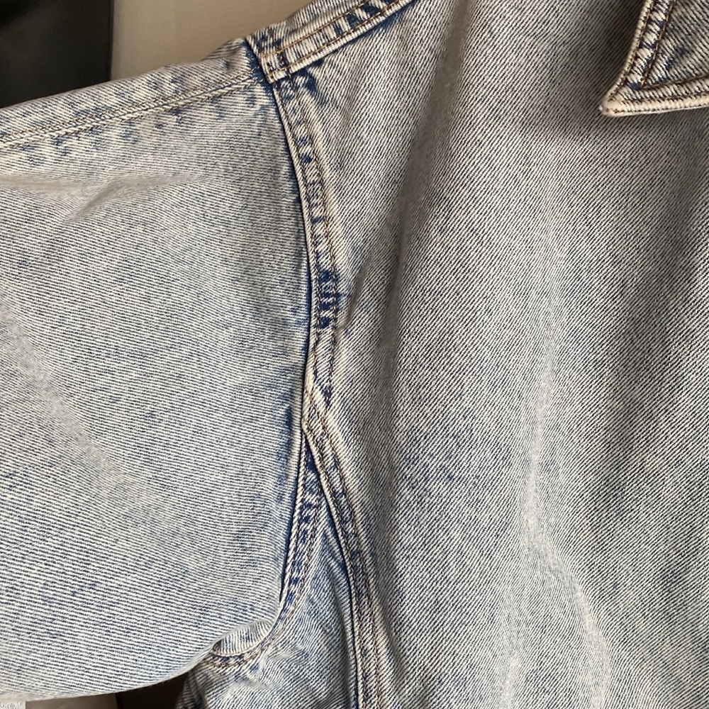 All Saints NWT HETTIE Distressed Oversized Medium Wash Denim Jacket US2-EU34 - Picture 11 of 16